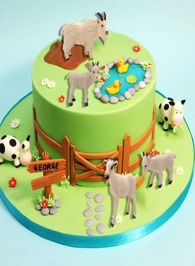 Higherbros Goat Figurines 4Pcs Animal Toy Set - Sheep Toys, Farm Animal Decor for Kids, Perfect for Gifts, Party Favors - Image 3